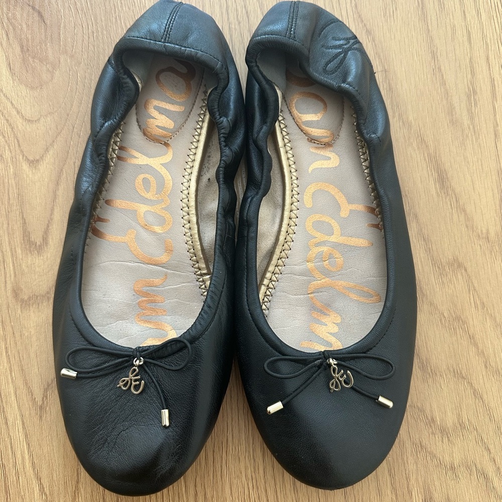 Sam Edelman Black Leather Flats